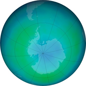 Antarctic ozone map for 2016-03